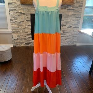 Multi colored tier dress, like springtime come alive!